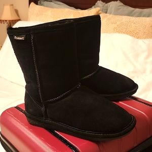 Bearpaw Womens Fur Lined Black Boots Size 7
